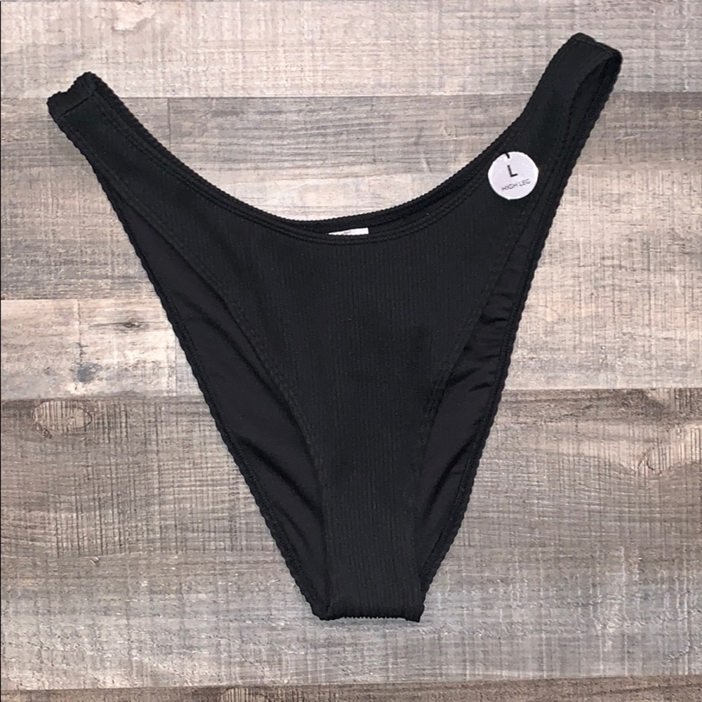 NWT Black High Leg Bikini Bottom